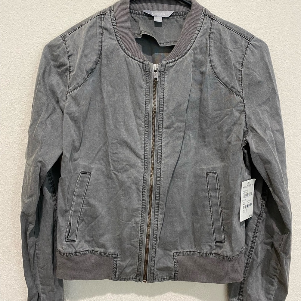NWT, Rubbish, Gray Washed Bomber Jacket, Woman’s Size S